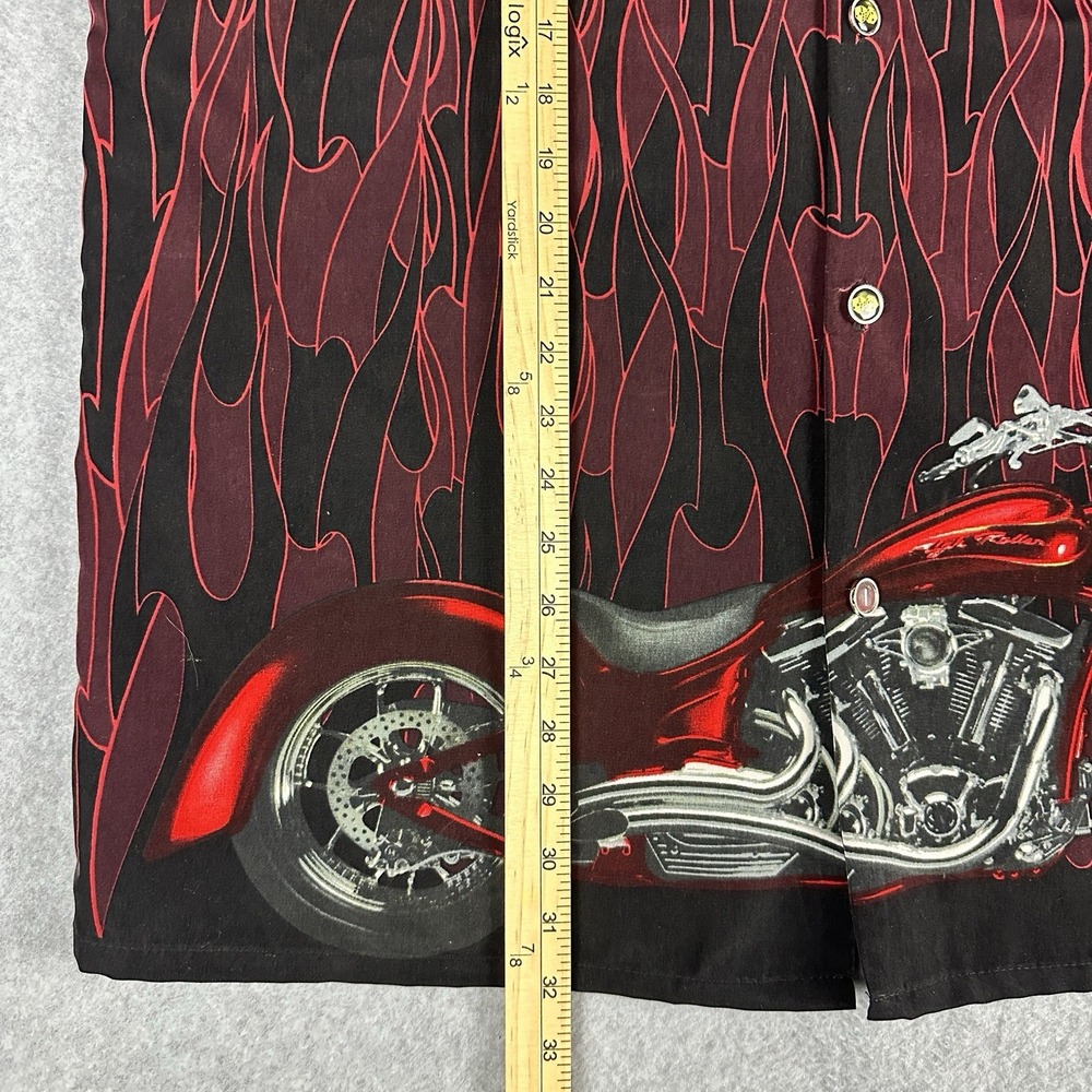 Vtg Star Motorcycles Shirt Men's Size XL Flame Dice High Rollers VTG Biker - Picture 5 of 8